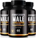 (3 Pack) Nya Flow XL kapslar för män, NewFlow XL Male Pills, All Natural Formel för Muscle Mass och Maximal Performance, Officiell NewFlowXL Recensioner (180 kapslar)