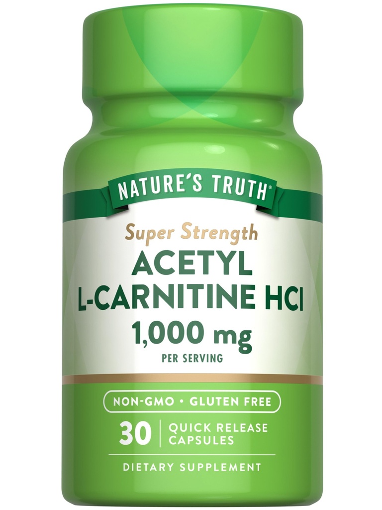 Naturens Sanning Acetyl L-Carnitine 1000mg | 30 kapslar | Super Styrka | Icke-GMO & Gluten Fri ALCAR Tillägg