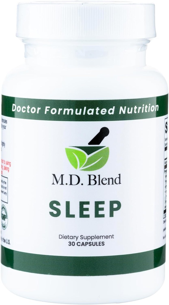 Sömn - Naturtillskott med L-Theanin, Ashwagandha, Magnesium, Valerian Root, Melatonin - Icke-Habit Forming Formel för djup sömn och föryngrande rest - 90 kapslar