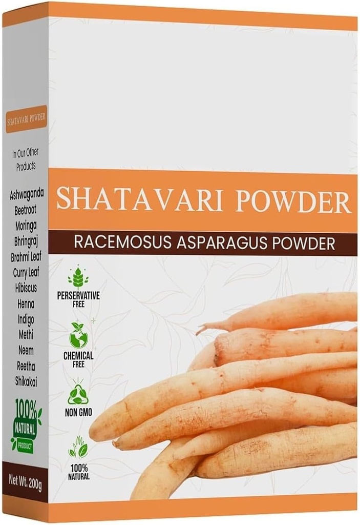 DURJA Shatavari Powder 100g | Ayurvediskt stöd till balans kvinnors hormoner | Herbal Supplement | Bra för hälsosam matsmältning och reproduktivt system - 100g ... "