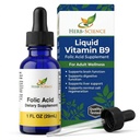 Liquid Vitamin B9 Folic Acid Supplements - VIT B Drops för Brain & Digestive Function, Liver Support - Gluten-Free, Non-GMO, Vegan - Nutritional Supplement för vuxna - 1 f. oz.