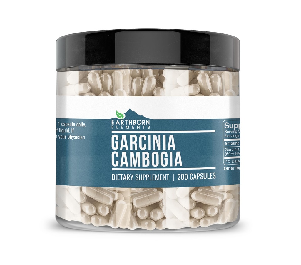 Earthborn Elements Garcinia Cambogia 200 Capsules, Pure & Undiluted, Inga tillsatser