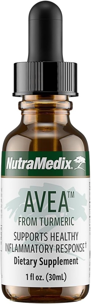 NutraMedix Avea Turmeric Extract - flytande gurkmeja tillskott för stress, humörstöd och främja ett hälsosamt inflammatoriskt svar - Daglig stressavlastning (1oz / 30ml)