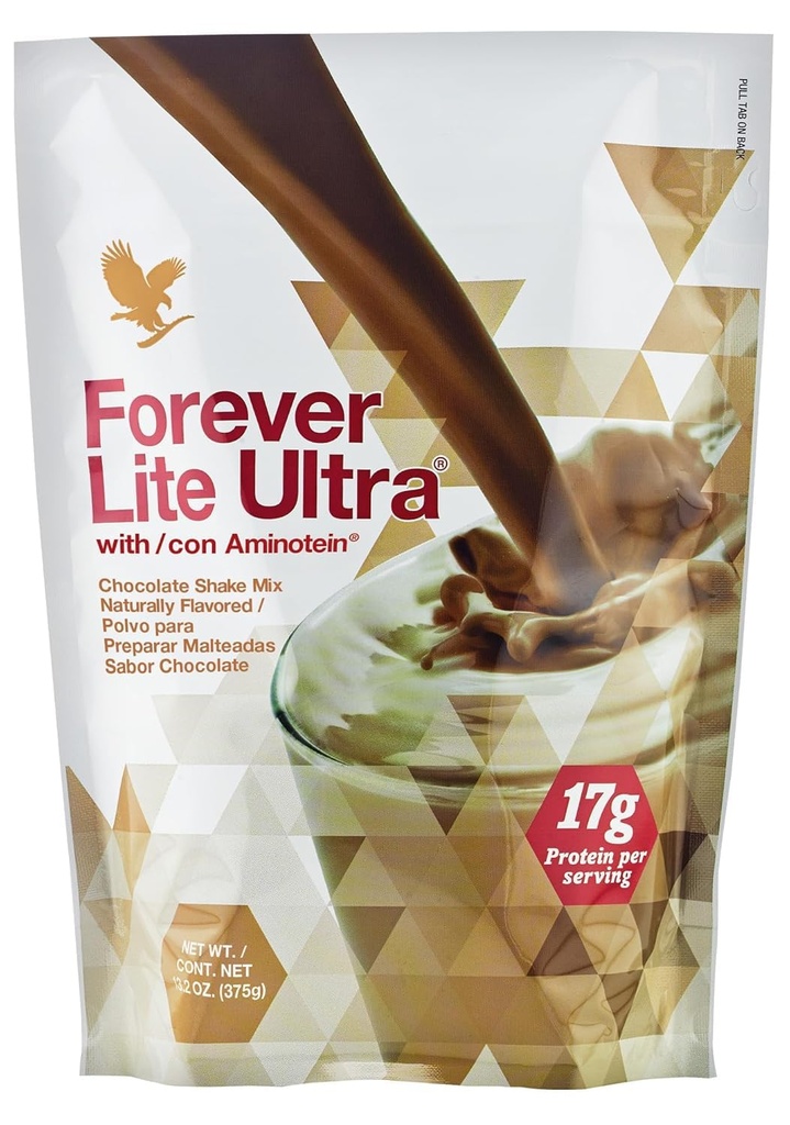Forever Living - Lite Ultra Chocolate Protein Shake Mix med Aminotein, Low Carb Drink för Lean Muscle Mass, 13,2 oz