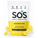 SOS Hydration Electrolyte Drink Mix - 24 portioner, med väsentliga vitaminer - Low-Calorie, Low Sugar, Keto-Friendly Hydration Supplement - Lemon