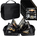 Travel Jewelry Organizer Case,Jewelry Bags for Traveling, Jewelry Binder med 24 Pcs Clear Zipper Velvet Pouches för lagring av örhängen, ringar, halsband, armband, Watch (Black)