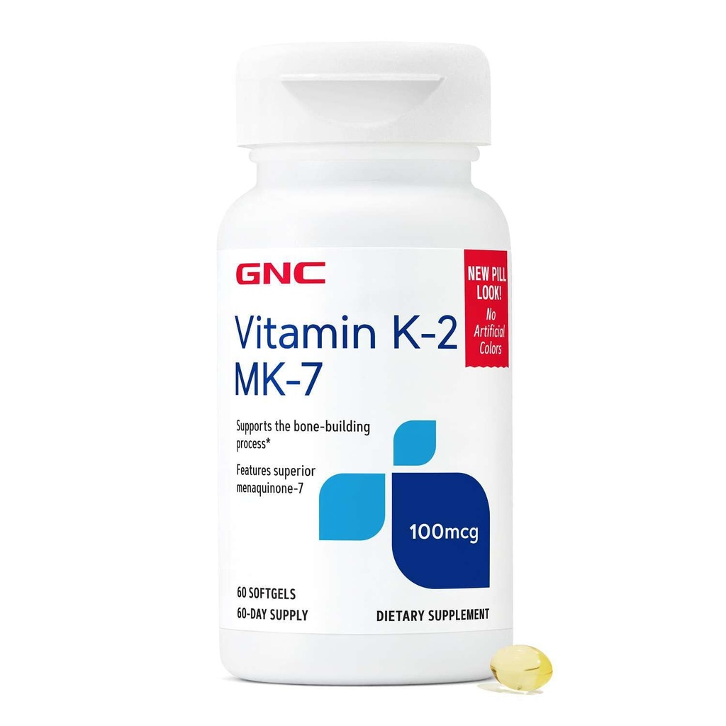 GNC Vitamin K-2 100mcg, stöder Bone-Building Process, 60 Softgels