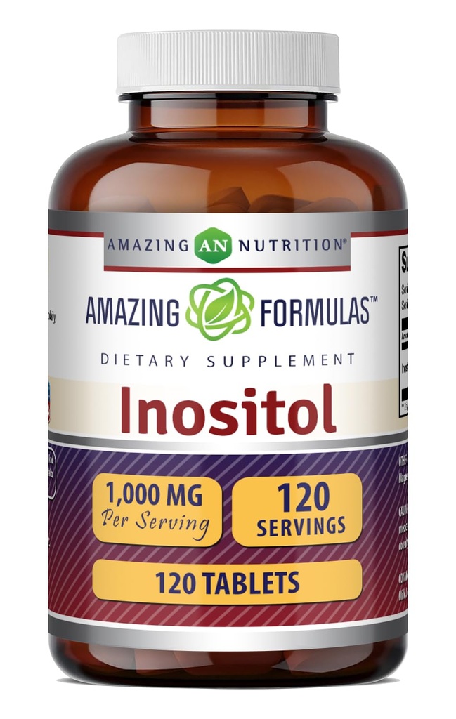 Fantastiska formler Inositol tabletter tillägg | 1000 Mg per portion | Vitamin B8 | Icke-GMO | Glutenfri | Tillverkad i USA (1 Pack, 120 greve)