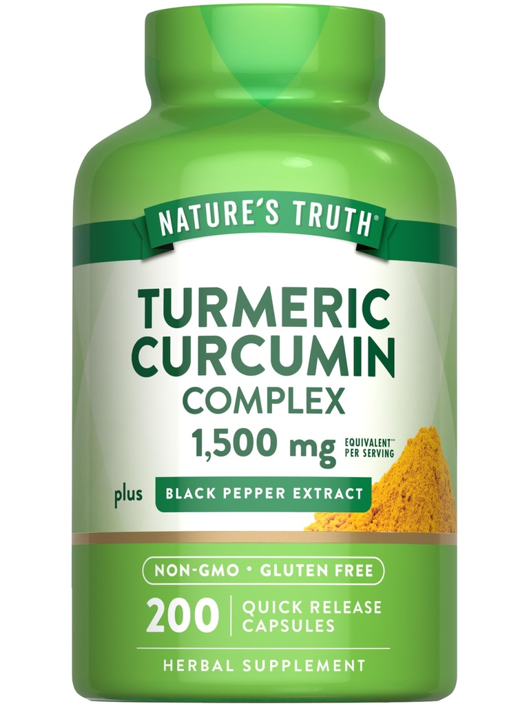 Naturens Sanning Gurkmeja Curcumin Complex | 1500mg | 200 kapslar | med Black Pepper Extract | Non-GMO & Gluten Free Supplement