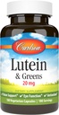 Carlson - Lutein & Greens, 20 mg, Vision Support & Eye Function, Antioxidant, 180 vegetariska kapslar