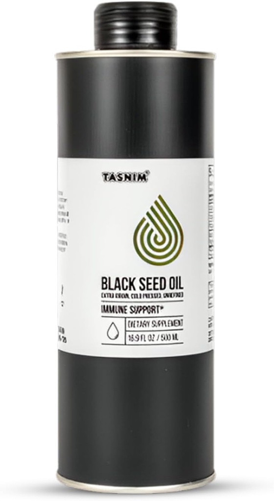 100% Ethiopian BlackSeed Oil 16.9 Fl Oz - Cold Pressed Black Seed Oil for Immune Support, High Potency 5.7% - 21% Thymoquinone Skin, Hair & Overll Health - Unrefined Black Cumin Seed Oil - Gluten Free