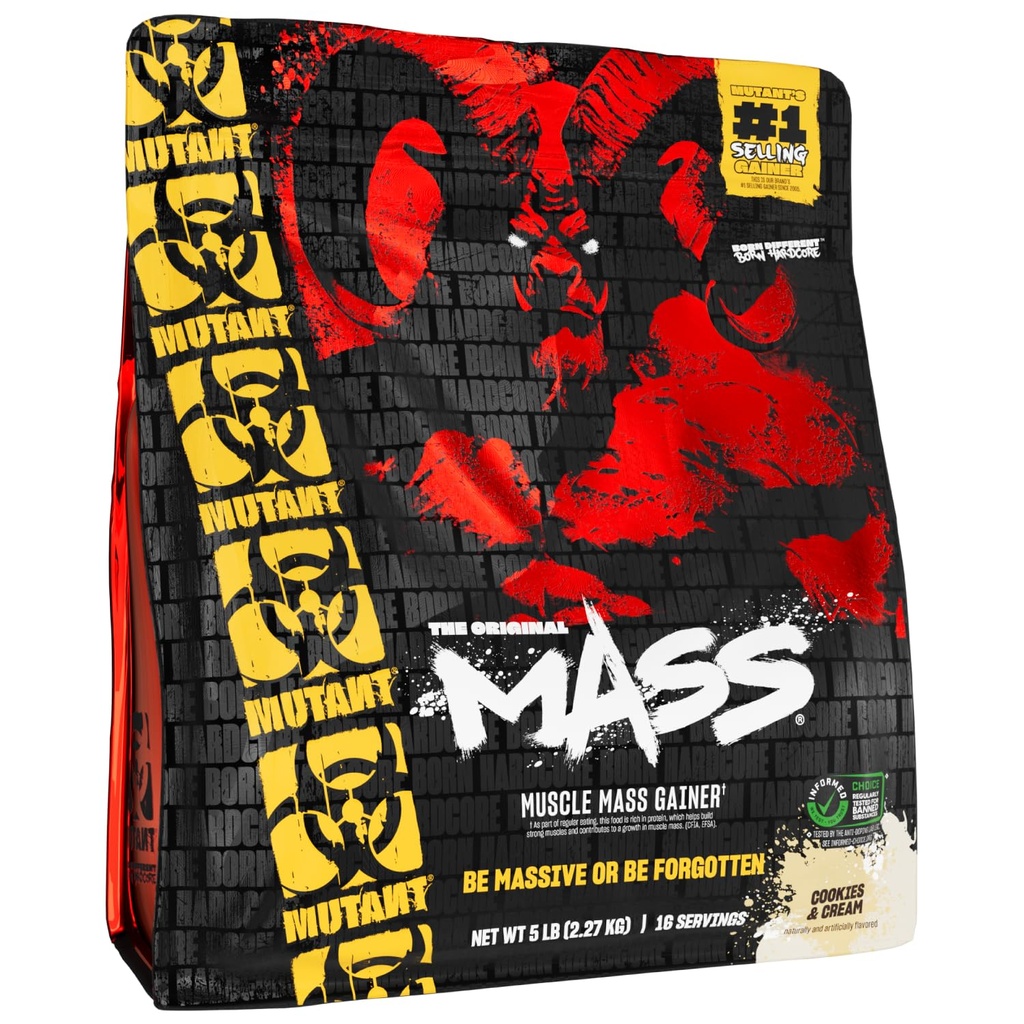 Mutant Mass | Vikt Mass Gainer Protein Powder - hög kaloriproteinpulver för massvinst - Cookies och Cream - 5 pund