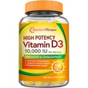 Doktorns recept vitamin D3 10000 IE, ben, tänder och immunstöd, icke-GMO, No Gelatin, Gluten eller Soja, 120 vegetariska Softgels