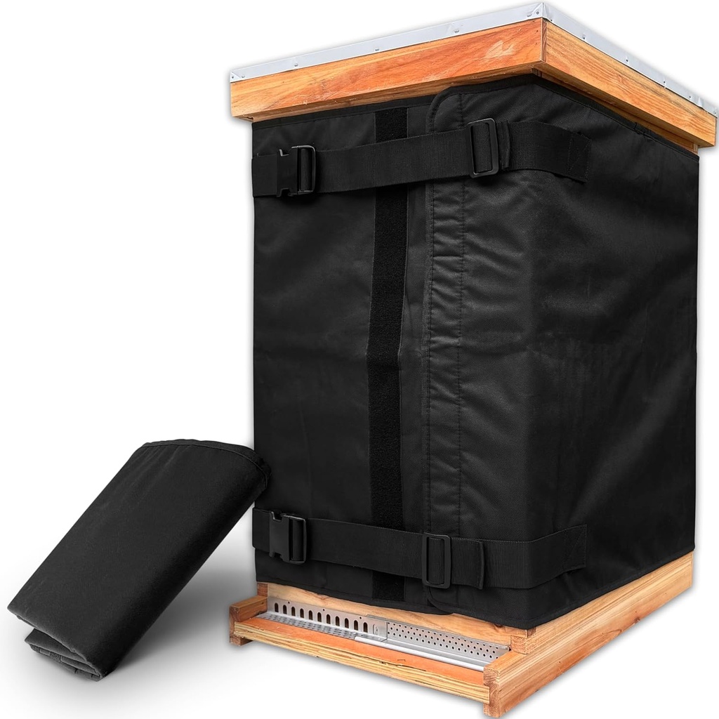Winter Bee Hive Wrap för 8 och 10 Frame Hives, Justerbar Beehive Wrap Beekeeping Supplies, 600D Oxford Insulated Cover, Waterproof, Windproof, Lightweight, Eco-Friendly, Reusable, 75.98 "x 23.6"