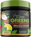 Greens Powder Superfood Supplement - Super Green Reds Smoothie Mix Blend med Spirulina, Wheat Grass, Chlorella, Beets, Probiotika, naturliga antioxidanter - Vegan, icke-GMO - 28 portioner