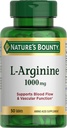 Naturens Bounty L-Arginine 1000mg för att stödja blodflöde och vaskulär funktion - Icke-GMO, Glutenfri, 50 tabletter