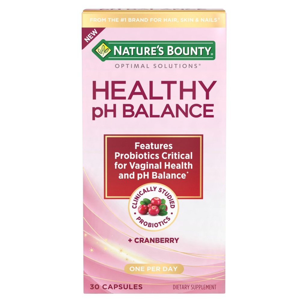 Naturens Bounty Probiotics for Women, Vaginal Probiotics for Healthy pH Balance, 2 Billion CFU, kliniskt Studied Strains, Optimal Solutions pH Balance Pills, 30 vegetariska kapslar