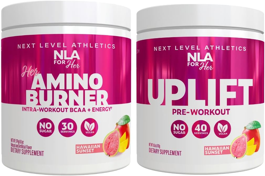 NLA för hennes Pre/Intra Workout Stack (Inkluderar hennes termogena Amino Hawaiian Sunset och Uplift Pre Workout Hawaiian Sunset)