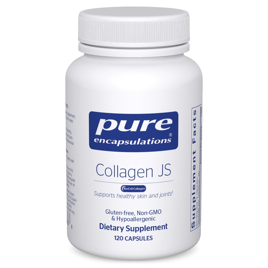 Rena inkapslingar Kollagen JS - Hud & Gemensam Hälsa * - 1000 mg Hydrolyserad Biocell Kollagen - Glutenfri & Non-GMO - 120 kapslar