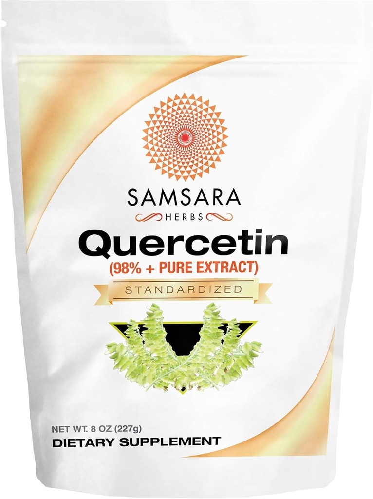 Samsara Herbs Quercetin 98% + Pure Extract Powder (8oz / 226g) - Lika till 452 x 500 mg kapslar