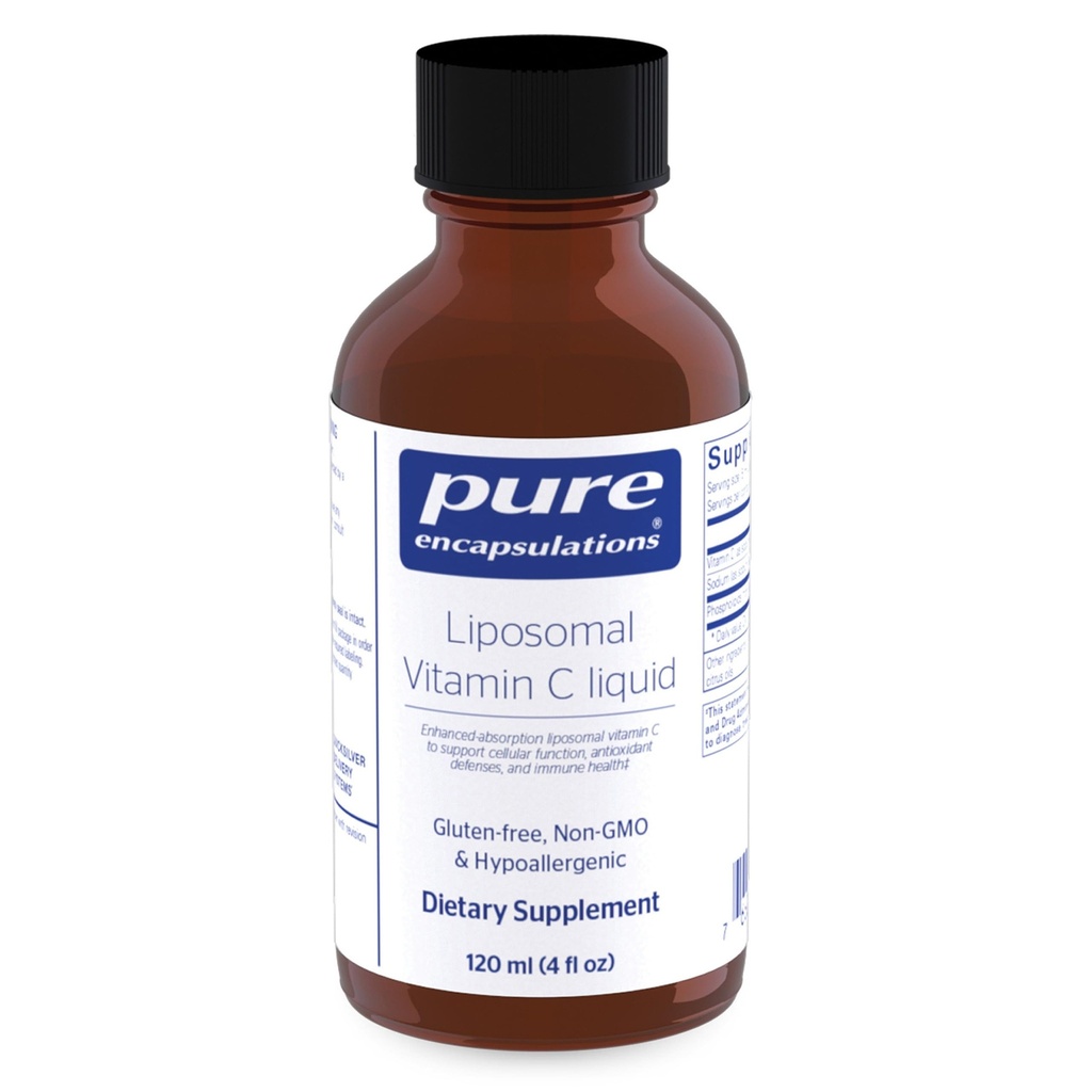 Rena inkapslingar Liposomal Vitamin C | Stöd för cellulär funktion, antioxidantförsvar och immunhälsa * | 4 m. oz.
