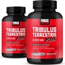 FORCE FACTOR Tribulus Terrestris Max för Män 2-Pack, Testosteron Booster, Male Vitality Supplement, Made with Key Natural Ingredients Superior Absorption, 2000mg, 240 kapslar, Red
