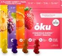 ōku Energy Chews - Energy Gummies w/Natural Caffeine från Green Tea | Yerba Mate, Coconut Water for Hydration, 4g Fiber Gummy, Non-GMO | Körning, Cykling, On-The-Go Snacks, Variety Pack (8-pack)