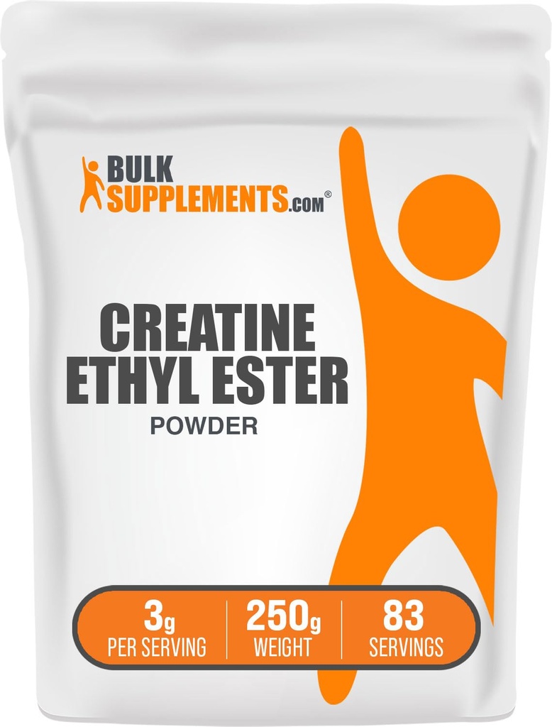 BulkSupplements.com Creatine Ethyl Ester HCl Powder - Kreatin Supplement, Kreatin Ethyl Ester Powder - Unflavored & Gluten Free, 3g per Servering, 250g (8,8 oz) (Pack av 1)
