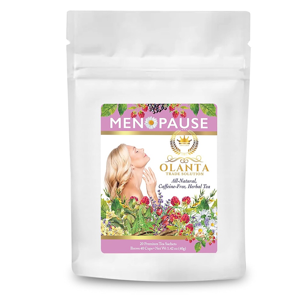 MENOPAUSE TEA - alla naturliga klimakteriet kosttillskott för kvinnor, klimakteriet stöd, Hjälper lindra Hot Flashes, Night Sweats, klimakteriet lättnad kosttillskott - 20 Premium Tea Sachets