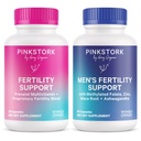 Rosa Stork & Blå Stork Hans och Hennes Fertilitet Bundle: Fertilitetstillskott för kvinnor, fertilitetstillskott för män, fertilitet Prenatal Vitamin, Vitex, Inositol, Folate, Vitamin B6, 60 kapslar