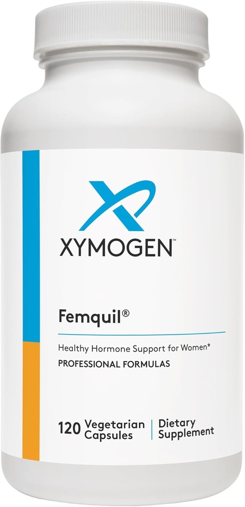 XYMOGEN Femquil - Främja hormonbalans för kvinnor - biologiskt aktiv metylfolat + Dim Supplement - Kan hjälpa till att lindra gemensam klimakteriet & PMS Symptom - Hjälp Antioxidantaktivitet (120 kapslar)