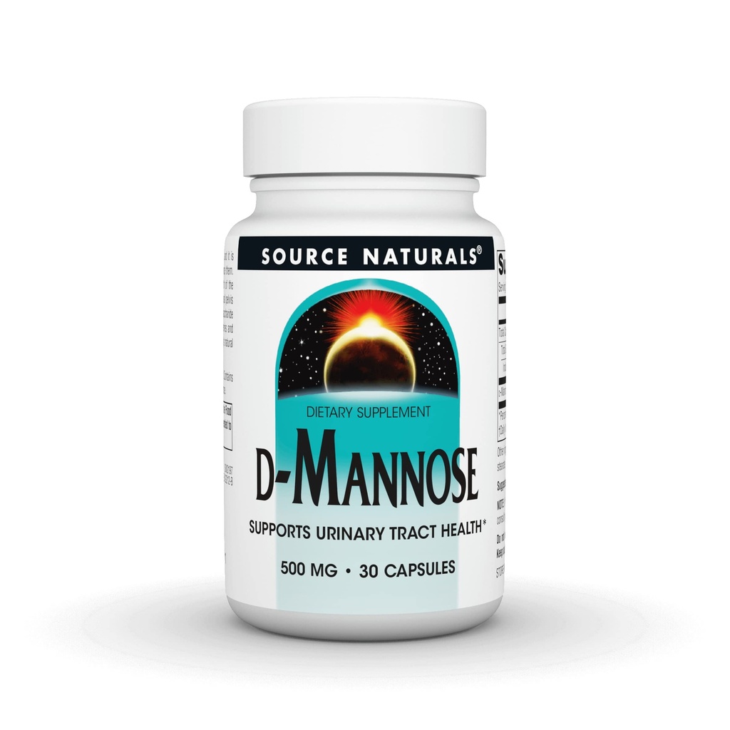 Källa Naturals D-Mannose, Potent Urinary Tract & Bladder Health Support *, 500mg - 30 kapslar