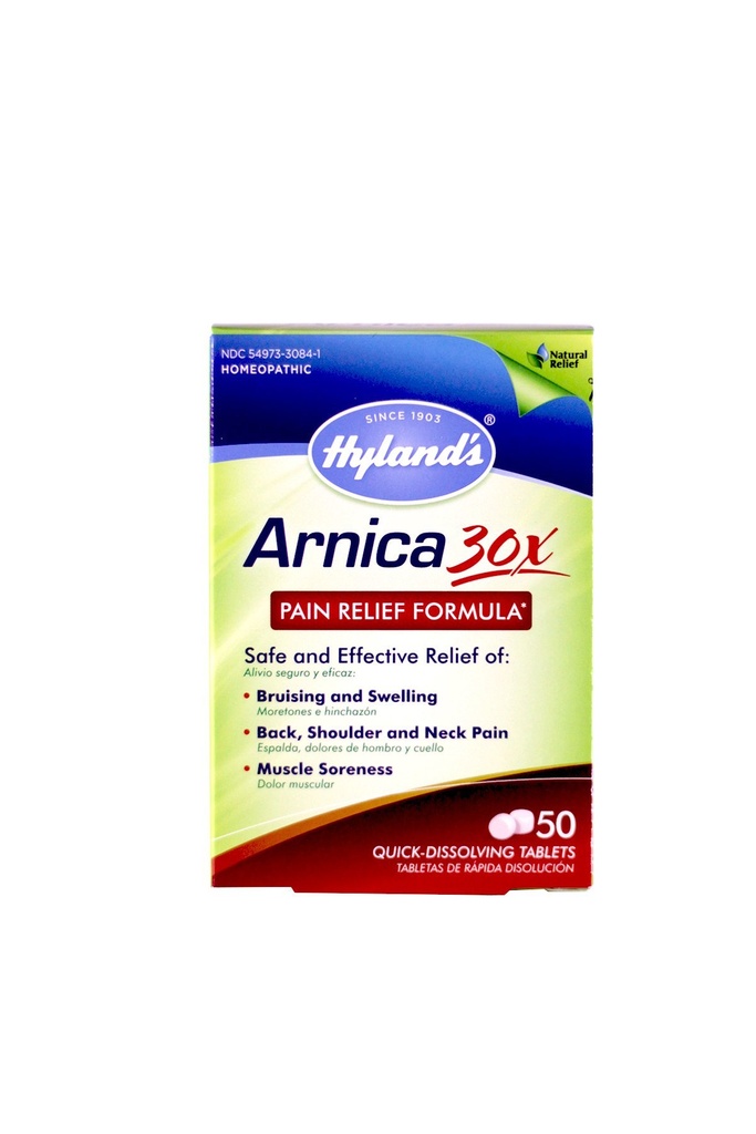 Hylands Arnica tabletter 30X, Natural Homeopathic Bruising och Pain Relief, 50 Count (Pack of 6)