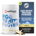 EarthNutri - Egg White Protein Powder Supplement för Pre, Intra eller Post Workout, 26g Protein Per Serving, stöder muskelstyrka och återhämtning, inga konstgjorda tillsatser - Vanilla 20 portioner (640g)