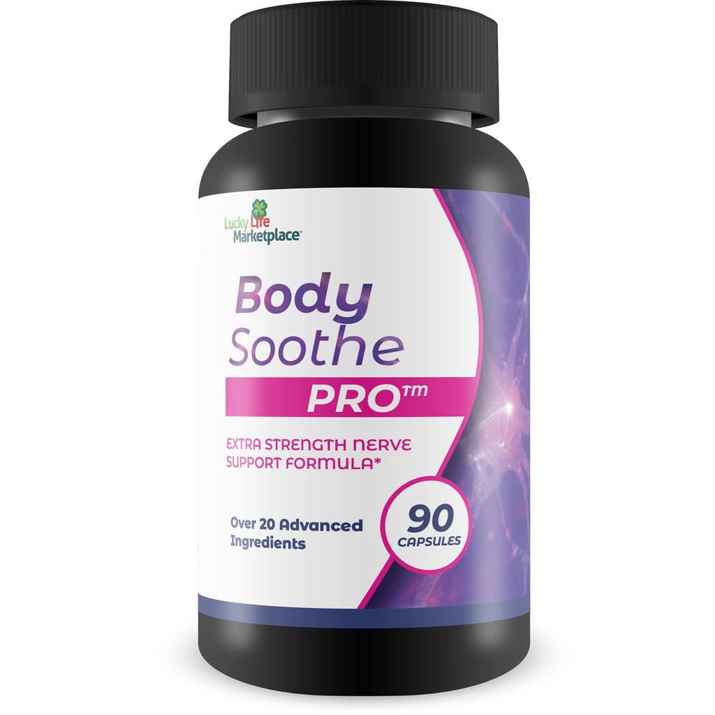 Body Soothe Pro - Neuropathy Nerve Formula Extra Strength - Natural Herbal Nerve Support för neuropati, förbättrad cirkulation och minskad oxidativ stress - Bonus Antioxidanthjälp