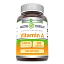 Fantastiska formler Vitamin A 10000 IE Supplement | som Retinyl Palmitate | 3000 Mcg | Softgels | Non-GMO | Gluten Free | Made in USA (1 Pack, 500 Count)