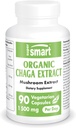 SuperSmart Organic Chaga Extract 1500mg per Day (High Strength) - Wild & Hand Picked Chaga Mushrooms Supplement | Non-GMO & Gluten Free - 90 Vegetarian Capsules