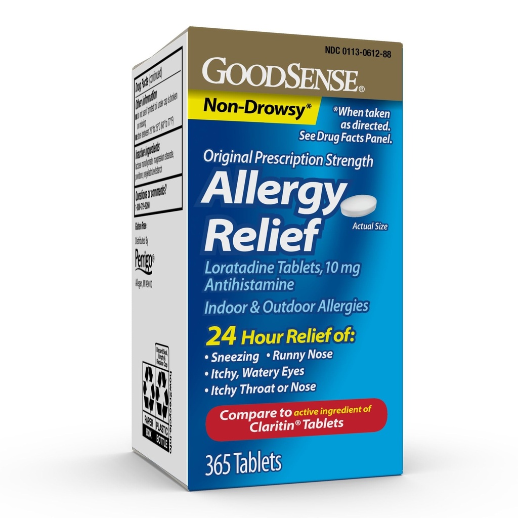 GoodSense Allergy Relief Loratadine Tablets 10 mg, Antihistamine, Allergy Medicine for 24 Hour Allergy Relief, 365 Count