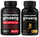 NutraChamps Complete Ginseng Duo - Den kompletta energin, fokus och uthållighet stöd Bundle - Ginseng Gold & Korean Red Panax Ginseng