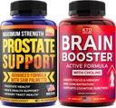 Prostata Support för Män & Nootropic Brain Support Supplement - Tillverkad i USA - Saw Palmetto Capsules - Bacopa Monnieri & DMAE Supplement