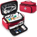 CURMIO Small Medicine Storage Bag Empty, Family First Aid Box, Pill Bottle Organizer för nödmedicinska förnödenheter, Red (Bag Only, Patent Pending)
