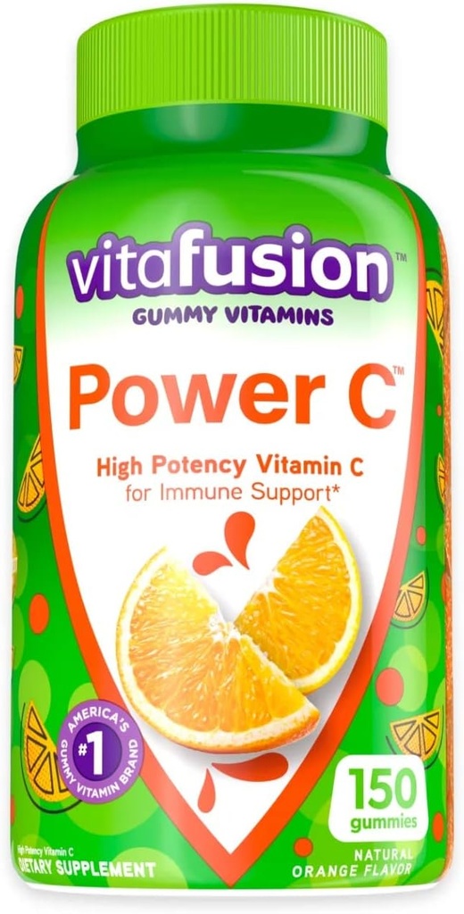 Convergence Power C Vitamin C Gummies för Immune Support, Orange smaksatt, 150 greve