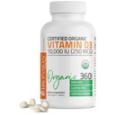 Bronson Vitamin D3 10 000 IE (250 mcg) Certifierad organisk hög styrka Non-GMO Vitamin D Supplement, 360 tabletter