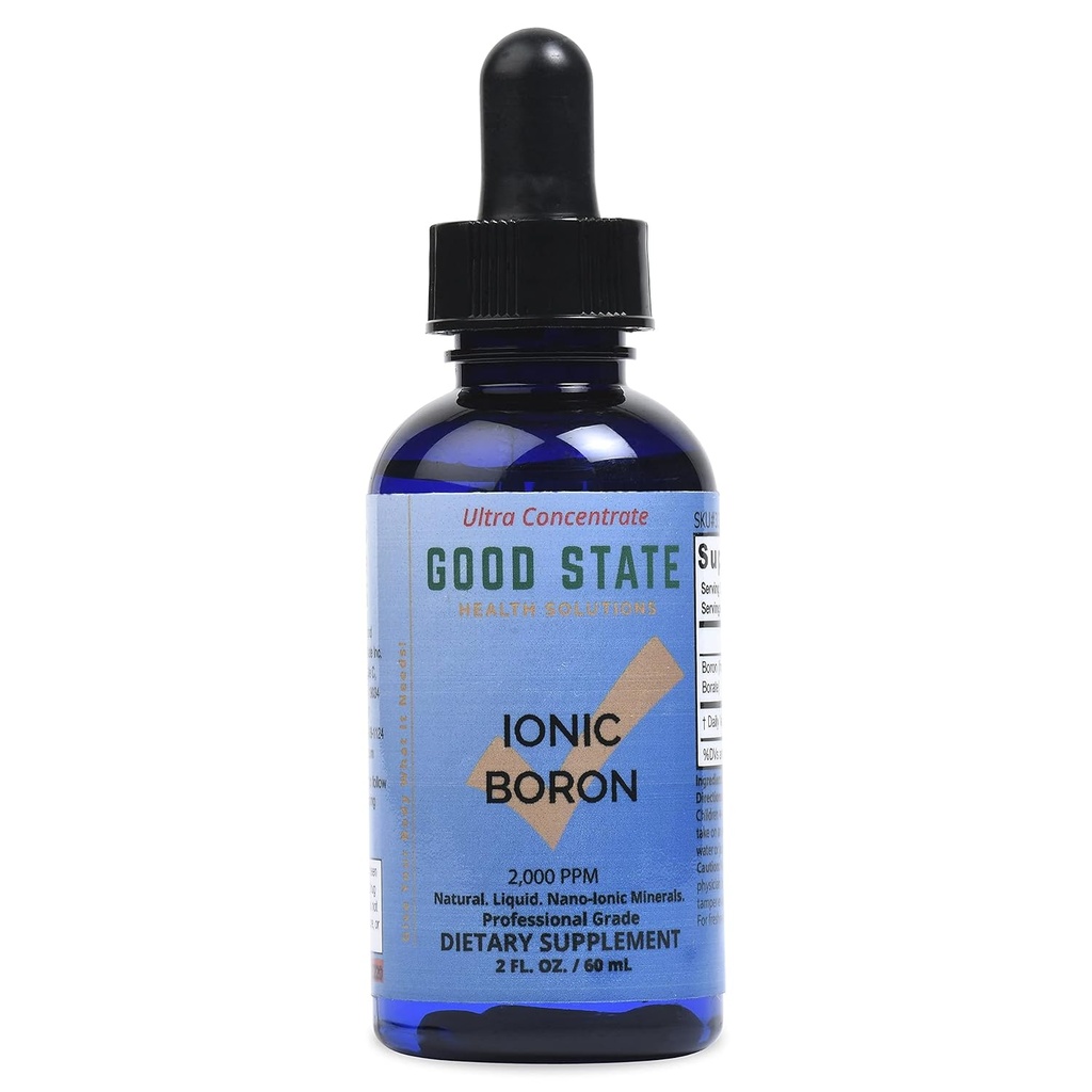 Bra tillstånd | Ionic Boron | Natural | Liquid Concentrate | Nano Sized Mineral Technology | Professional Grade | 10 Drops Equals 1 mg | 1.6 Fl oz Bottle