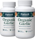 Mönster Wellness Odorless Organic Garlic - 1000mg - Immune, Circulatory & Heart Health Support - Non-GMO & Gluten Free - 60 Vegan kapslar