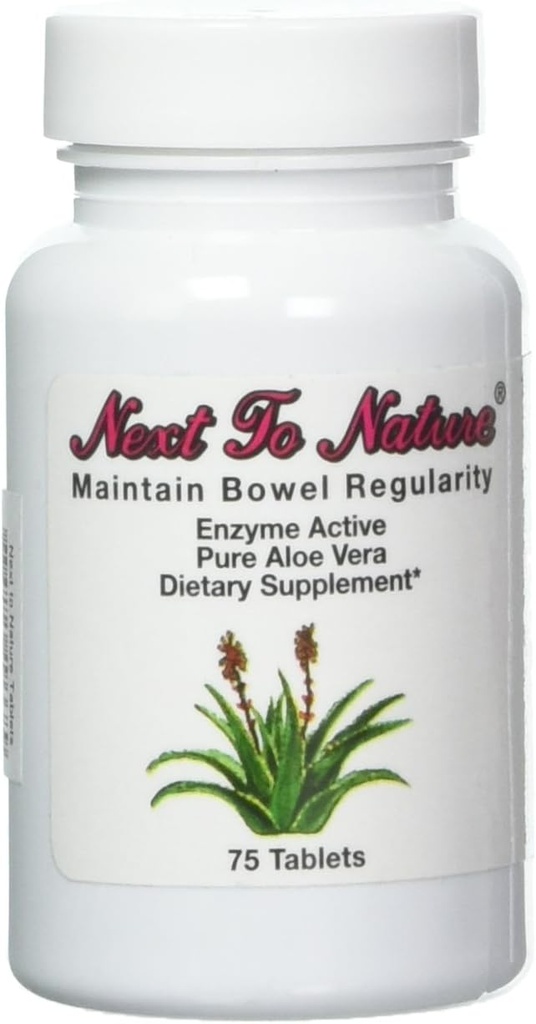 Naturtabletter: Herbal Aid to Regularity, Pure Aloe Vera Dietary Supplement, 75 tabletter