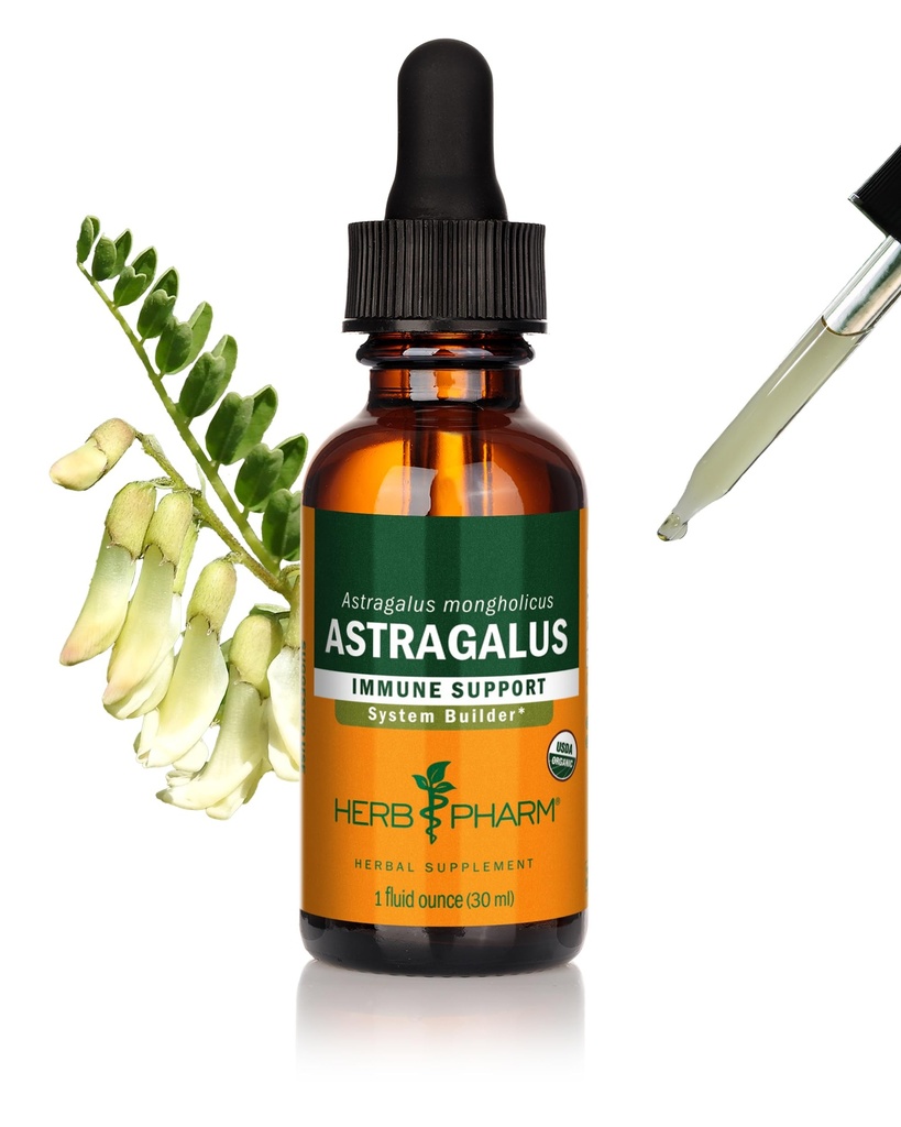 Herb Pharm Certified Organic Astragalus Liquid Extract för Immune System Support - 1 Oz