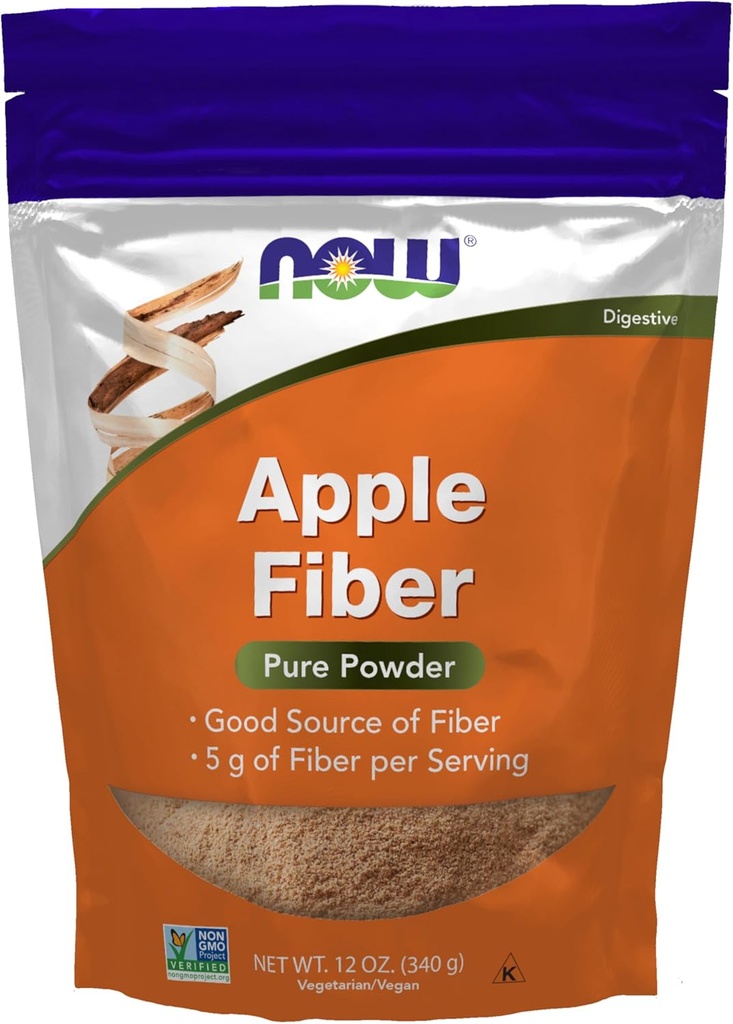 Nu tillskott, ren Apple Fiber Powder med Apple Pectin, Non-GMO Project Verified, 12-Ounce