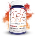 Nootropics Depot Caffeine L-Theanine Capsules | 180 piller | Innehåller 100mg koffein och 200mg L-Theanine | Brain Booster | Energitillskott | Öka mental fokus + Alertness |