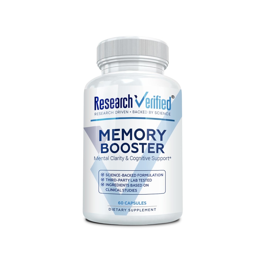 Forskning Verified Memory Booster - Nootropic Supplement - Förbättra kognition och minne - Lion's Mane, Ginkgo Biloba, BioPerine - 60 kapslar - Non-GMO - Made in the USA